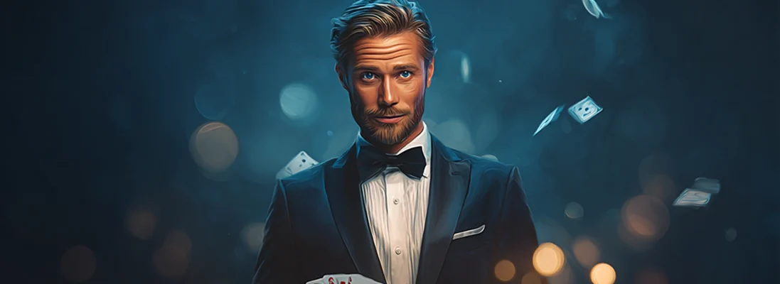 Croupier uomo in giacca elegante - Casinò dal vivo