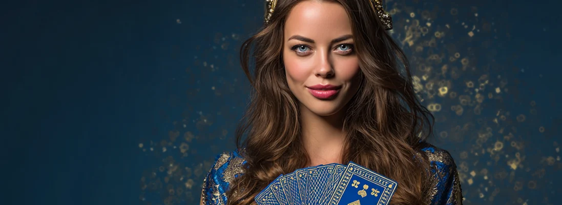 Giocatrice con bicchiere di champagne - Casinò premium